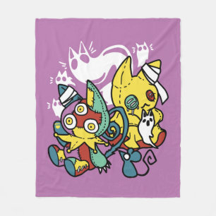 Creepy Cats Halloween Art: Paw-sitively Frightful Fleece Blanket