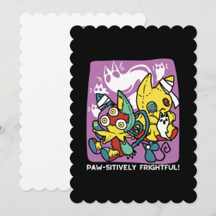 Creepy Cats Halloween Art: Paw-sitively Frightful Invitation