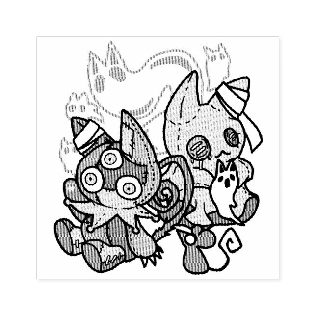 Creepy Cats Halloween Art: Paw-sitively Frightful Rubber Stamp (Imprint)