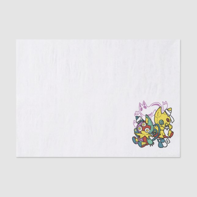 Creepy Cats Halloween Art: Paw-sitively Frightful Tissue Paper (Front)