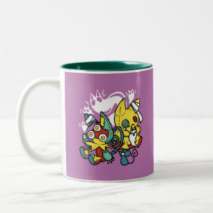Creepy Cats Halloween Art: Paw-sitively Frightful Two-Tone Coffee Mug
