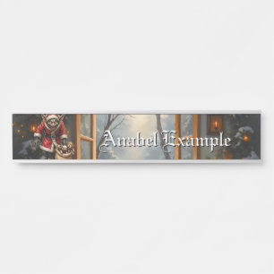 Creepy Christmas Goblin – Dark Fantasy Evil Santa  Door Sign