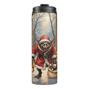 Creepy Christmas Goblin – Dark Fantasy Evil Santa  Thermal Tumbler