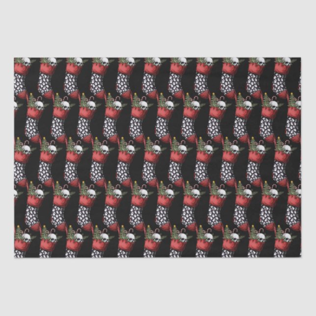 Creepy Christmas Gothic Skull Stocking  Tissue Paper (Front)
