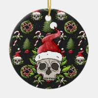 Creepy Christmas Santa Skull