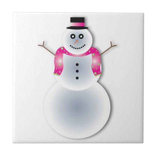 creepy christmas snowman tile (Front)