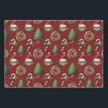 Creepy Christmas Wrapping Paper with Santa Skulls<br><div class="desc">Fun creepy Christmas wrapping paper with skulls,  candy canes,  trees,  and wreaths</div>