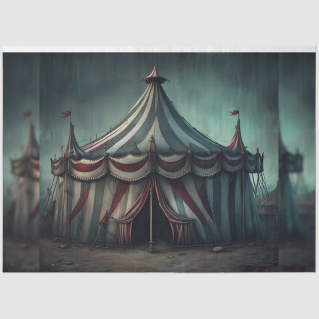 Creepy Circus Tent Moody Decoupage Paper  (Front)
