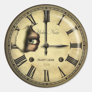 Creepy Clock Personalized Classic Round Sticker