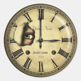 Creepy Clock Personalized Classic Round Sticker