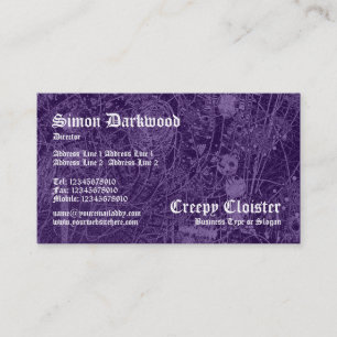 Creepy Cloister 02 - Abstact Tex - Dark Violet Business Card