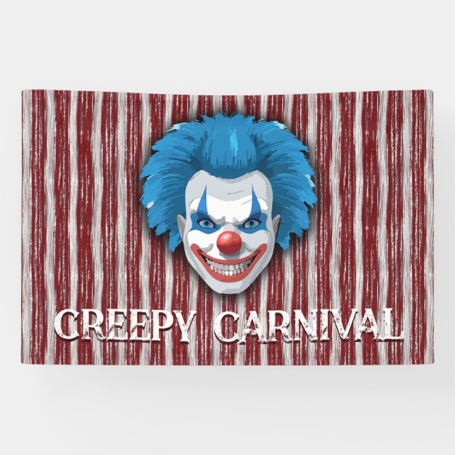 Creepy Clown Carnival Halloween Banner (Horizontal)