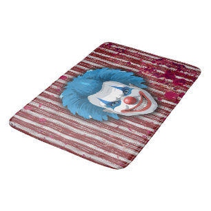 Creepy Clown Carnival Halloween Bath Mat
