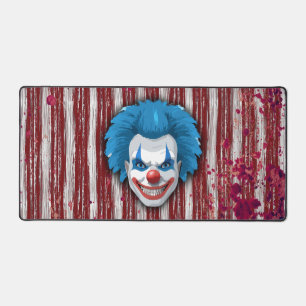 Creepy Clown Carnival Halloween Desk Mat