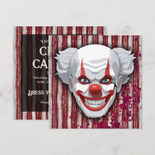 Creepy Clown Carnival Halloween Invitation
