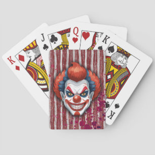 Creepy Clown Carnival Halloween Playing Cards