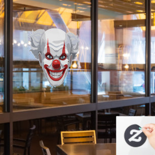 Creepy Clown Carnival Halloween Window Cling