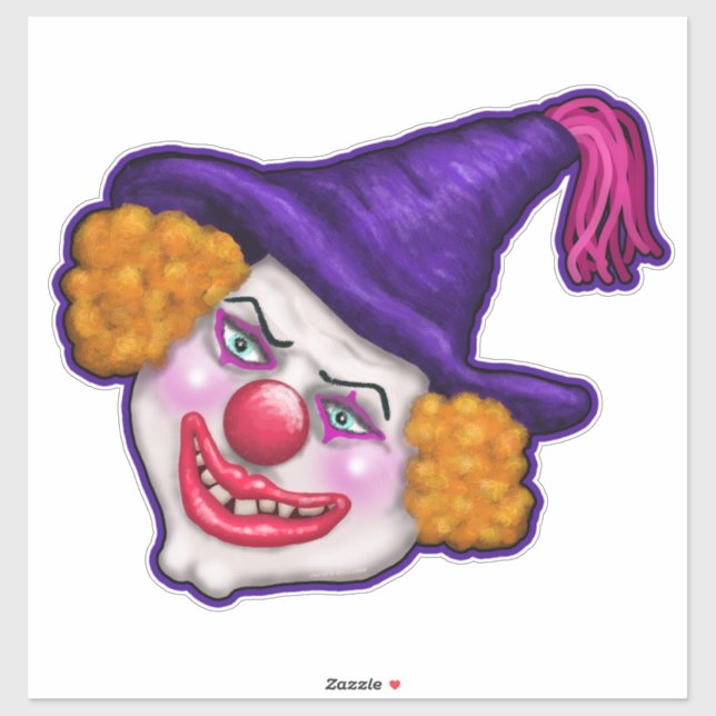 Creepy Clown Face for Halloween Fun by Cherie (Sheet)