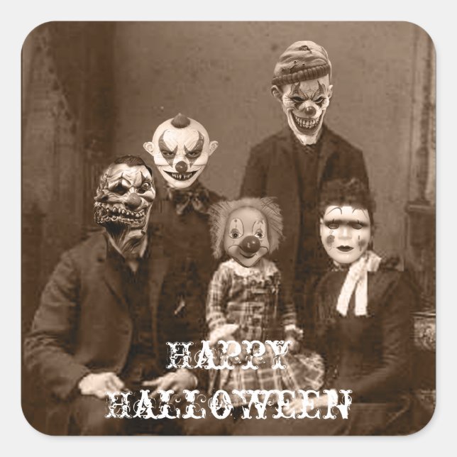 Creepy Clown Family Halloween Sticker (Front)