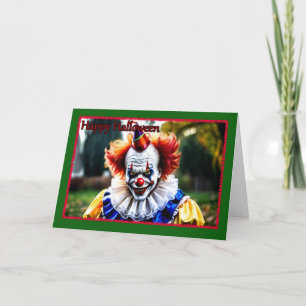 Creepy Clown Halloween Card