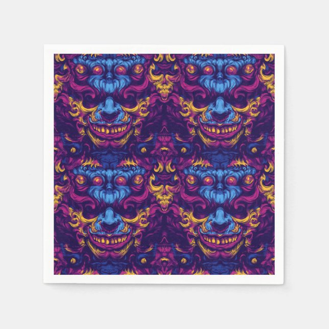 Creepy Clown Halloween Napkin (Front)