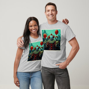 Creepy Clown Horror Scene Design T-Shirt