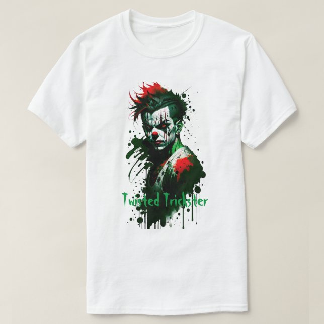 Creepy Clown Ink Splatter T-Shirt (Design Front)
