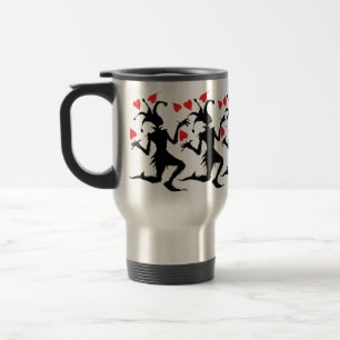 Creepy Clown Playing with Hearts Travel Mug