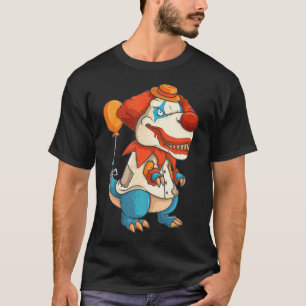 Creepy Clown T Rex Dinosaur Halloween Trick or T-Shirt