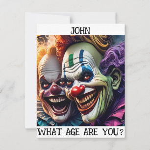Creepy Clowns Birthday Card