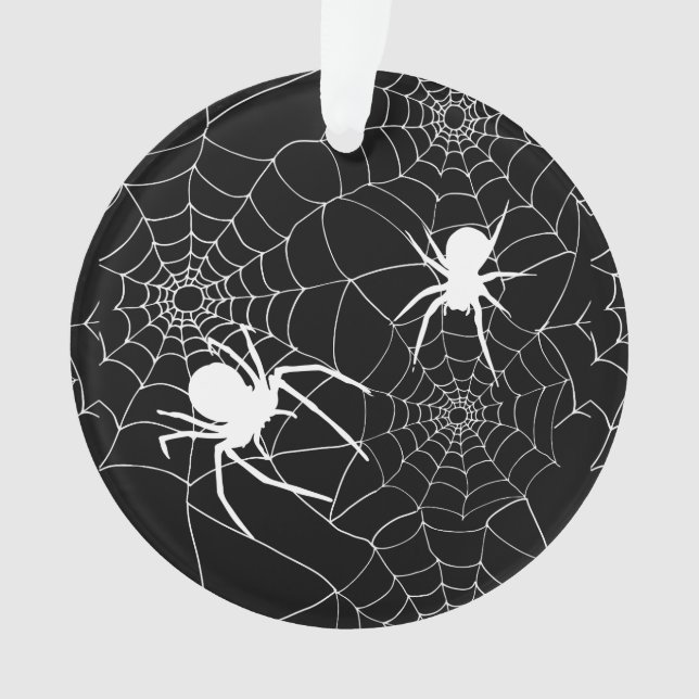 Creepy Cobwebs and Spiders Halloween Ornament (Front)