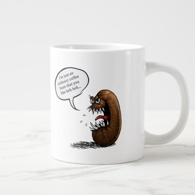 Creepy coffee bean large coffee mug (Right)