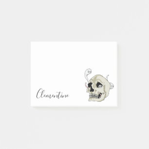 Creepy Crawler Skull Illustration with First Name Post-it Notes