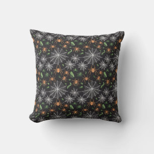 Creepy Crawlers Bugs, Spiders & All Things Spooky Throw Pillow