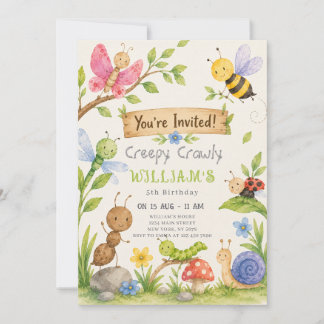 Creepy Crawly Birthday Invitation