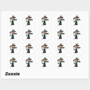 Creepy Cute Christmas Villain Dark Holiday Charact Square Sticker