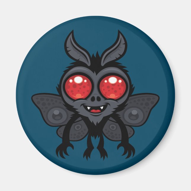 Creepy Cute Cryptid Mothman Monster Magnet (Front)