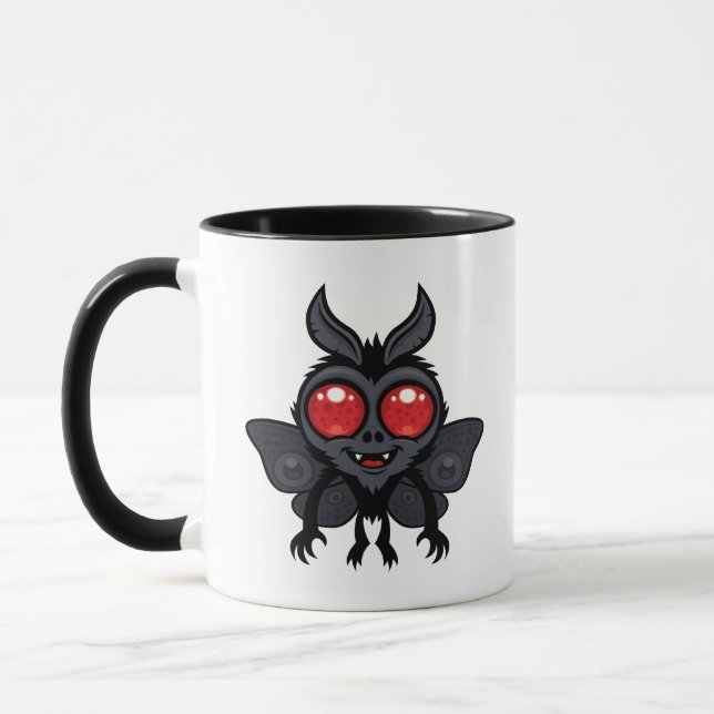 Creepy Cute Cryptid Mothman Monster Mug (Left)