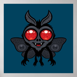 Creepy Cute Cryptid Mothman Monster Poster