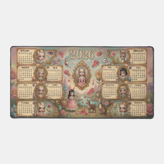 Creepy Cute Doll Fairytale Goth 2026 Calendar Desk Mat