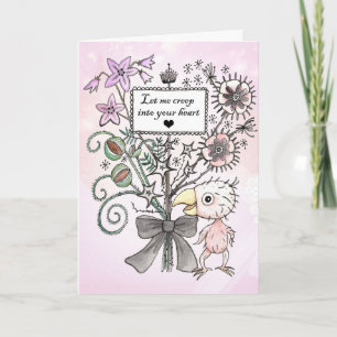 Creepy Cute Featherless Bird Gothic Valentine Day  Card