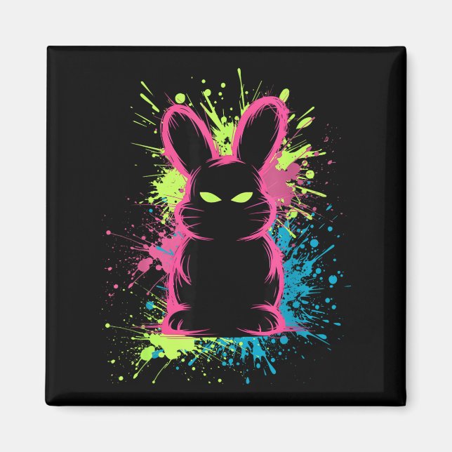 Creepy Cute Goth Bunny Horror Rabbit Sketch Alt Ng Magnet (Front)