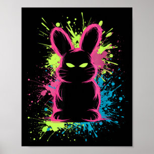 Creepy Cute Goth Bunny Horror Rabbit Sketch Alt Ng Poster