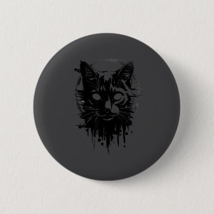 Creepy Cute Goth Cat Horror Kitty Sketch Alt Nge E 2 Inch Round Button