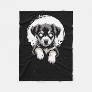 Creepy Cute Goth Dog Horror Puppy Sketch Alt Nge E Fleece Blanket