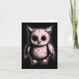 Creepy Cute Goth Owl Horror Sketch Alt Nge Evil Card