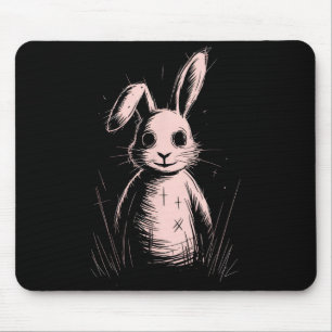 Creepy Cute Goth Rabbit Horror Bunny Sketch Alt Ng Mouse Pad