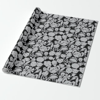 Creepy Cute Gothic Clown Wrapping Paper