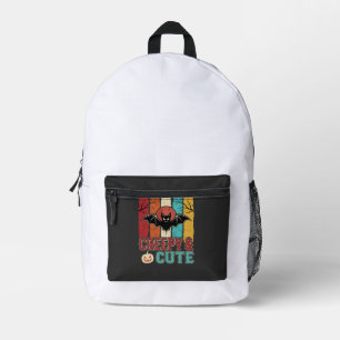 Creepy Cute Halloween Bat Retro Graphic Printed Backpack