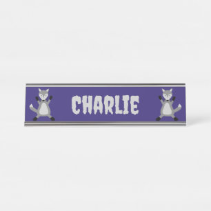 Creepy Cute Halloween Wolf Custom Name Desk Name Plate